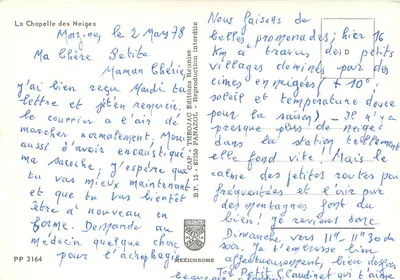 La Chapelle des Neiges — Mazinghem — Ediciones Panazol — Reverso