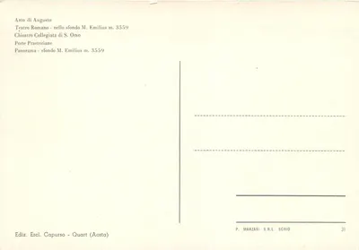 AOSTA — Kolekcja zabytkowych i krajobrazowych miejsc — Wydawnictwo Escl. Capurso - Quart (Aosta) nr 31 — Rewers