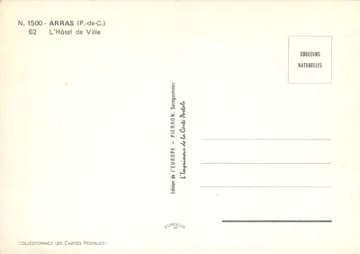 Arras — Hotel de Ville — Wydawnictwo Pierron — Rewers