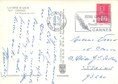 Cannes — Visão do Suquet à noite — As Edições 'MAR' e IRIS — Verso