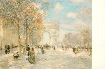 Cung điện Hòa Bình và các con đường Champs-Élysées — tranh của Jean-François Raffaëlli — xuất bản bởi Robert Noortman Gallery