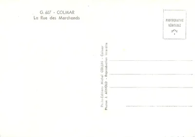 Colmar — Rue des Marchands — Wydawnictwo Collin — Rewers