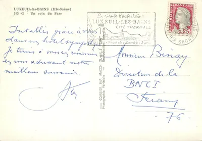 Luxeuil-les-Bains — Um canto do parque — Cim — Verso