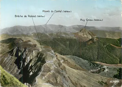 Panorama das Crêtes do Cantal — Brèche de Roland, Plomb do Cantal, Puy Griou — Edições LA CIGOGNE
