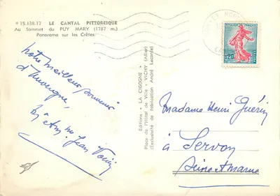 Panorama das Crêtes do Cantal — Brèche de Roland, Plomb do Cantal, Puy Griou — Edições LA CIGOGNE — Verso