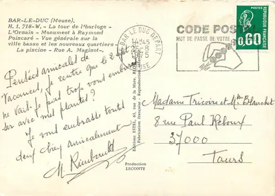 Bar-le-Duc — vista general, torre del reloj, monumento a Raymond Poincaré, piscina, rue Maginot — Éditions ESTEL — Reverso