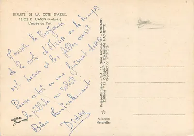 Cassis — Wejście do portu — La Cigogne — Rewers