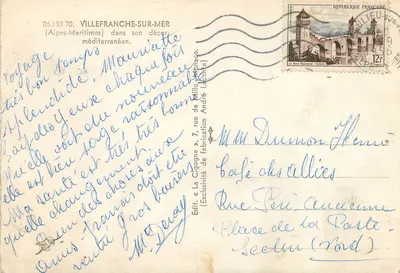 Villefranche-sur-Mer — decoração mediterrânea — La Cigogne, n° 06.159.70 — Verso