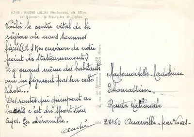 Habère-Lullin (Haute-Savoie) — Monumento, presbiterio y iglesia — Les Éditions H. Larderon — Reverso
