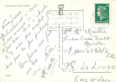 Saint-Tropez — widok panoramiczny — Wydawnictwo S.E.P.T. nr 65/204 — Rewers