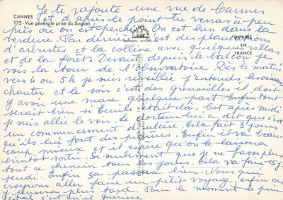 Cannes — Ogólny widok z Suquet — Wydawnictwo Art Montluçon, nr 175 — Rewers