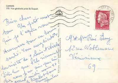 Cannes — Vista generale presa dal Suquet — Edizioni d'Arte Montvet, Nîmes — Verso