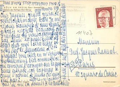 Katedra w Kolonii — Ołtarz Świętego Sakramentu — wydawca Farbaufnahme Horst Ziehten — Rewers