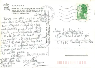 Kościół z XII wieku w Talmont — Foto Michel MARCOU — Wydane we Francji — Rewers