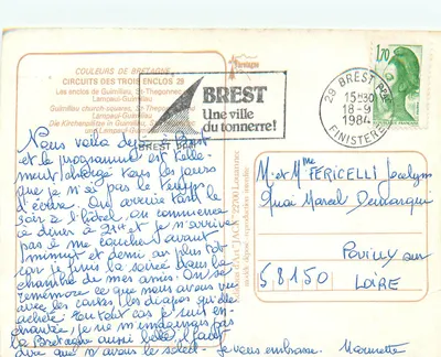 Circuito dos três enclos: Guimiliau - St-Thégonnec - Lampaul-Guimiliau — Cores da Bretanha, editor Brest — Verso