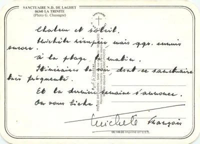 Santuário N.D. de Laghet — vista aérea — Foto G. Chassagne — Verso