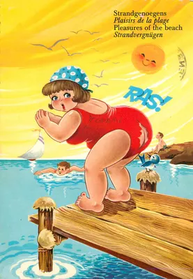 Mulher na beira do mar — Prazeres da praia — editor KRUTZER n°1575/4