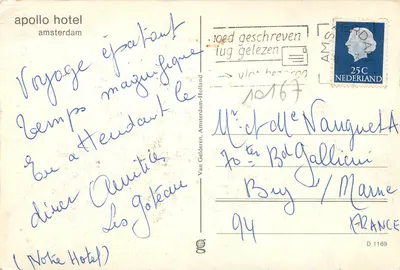 Hotel Apollo — Amsterdam — wydawca nie widoczny — Rewers