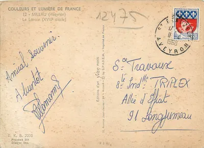 O Lavatório em Millau — Aveyron (século XVIII) — Éditions d'art Lyon — Verso