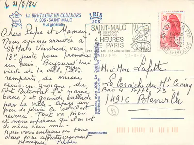 Saint-Malo — Vista geral — Edições de Arte JOS, V.305 — Verso