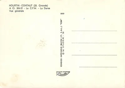 Hourtin-Contaut (33) — O C.F.M. — Vista Geral — Impressor Combier — Verso