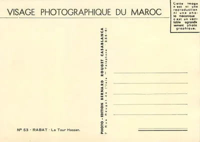 Wieża Hassan — Rabat — Wydawnictwo Rouget — Rewers
