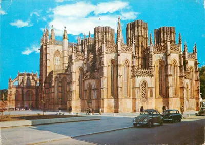 Bilhete postal moderno Batalha Portugal Mosteiro Lado Sul