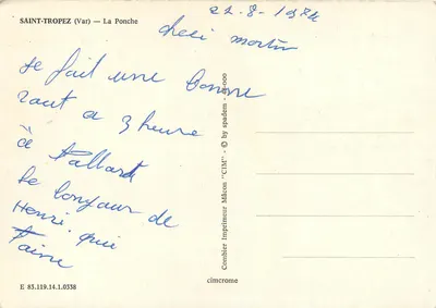 Saint-Tropez (Var) — La Ponche — Cim — 85.119.14.0338 — Rewers