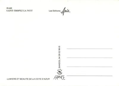 Saint-Tropez — Costa Azzurra — Les Editions Aris — Verso