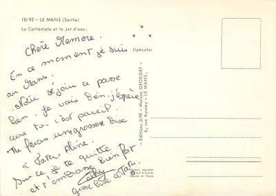 Le Mans (Sarthe) — Catedral e o Jato d'Água — Jipécolor — Verso