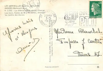 Zamek w Blois — oświetlony — Wydawnictwo Valoire, nr 3.332 — Rewers
