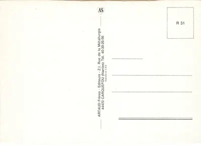 Zamek Loary — Zbiór zamków — Wydawca ARTAUD Frères, nr R 31 — Rewers
