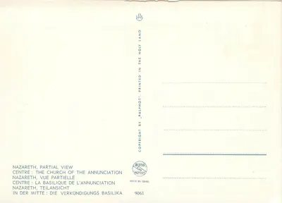Nazareth, vista parcial — editor Palphot, n° 9061 — Verso