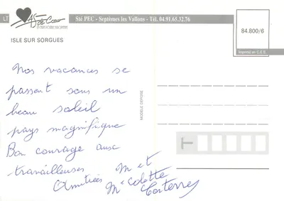 Isle-sur-Sorgues — koło wodne — Sté PEC - Septèmes les Vallons — Rewers