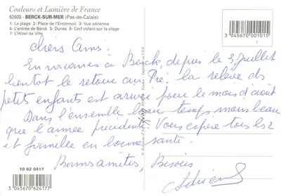 Berck-sur-Mer — vue panoramique — Éditions d'Art de France — Verso