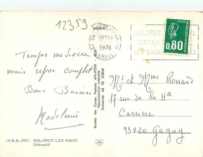 Balaruc-les-Bains — widok panoramiczny — Spółka Kart Pocztowych APA-POUX, nr 732 — Rewers