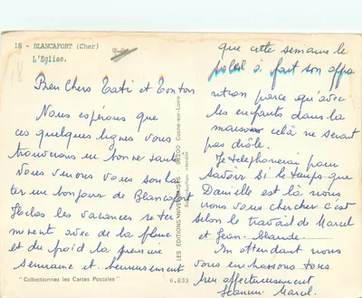 Blancafort (Cher) — A Igreja — Les Éditions Nivernaises, n° 6.833 — Verso