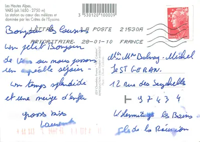 Vars — Stacja narciarska — Wydawca EDY Chambéry, nr 960 — Rewers