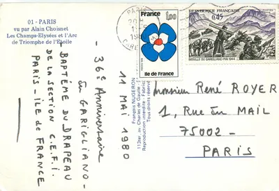 Champs-Élysées — Arc de Triomphe — wydawca Plain Choisnet — Rewers