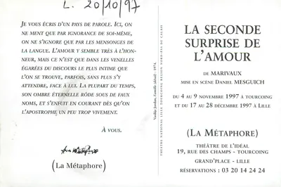 Esculturas — exposição — Teatro de l’Idéal, Tourcoing — Verso