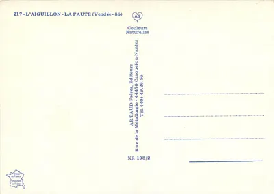 L'AIGUILLON - LA FAUTE — widok portu, plaży i jachtów — Kolory Naturalne, n°217 — Rewers