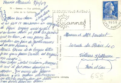 Cannes — Ogólny widok z Kalifornii — Wydawnictwo Art Munliet — Rewers