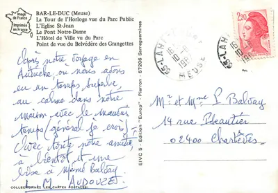 Bar-le-Duc — vista panorámica — Edición 'Europ' n°5, Sarreguemines — Reverso