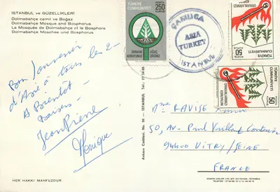 Mesquita Dolmabahçe e Bósforo — Istambul — Keskin Color Ltd. No. 98 — Verso