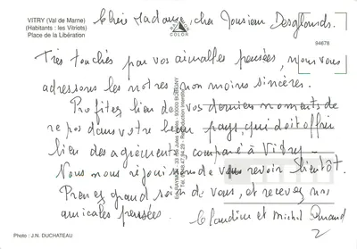 Vitry-sur-Seine — Place de la Libération com monumento — editor RAYMON COLOR — Verso