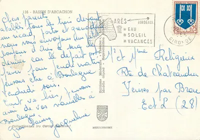 Bassin d'Arcachon — widok panoramiczny — Wydawnictwo Modernes « Théâjac » n°116 — Rewers