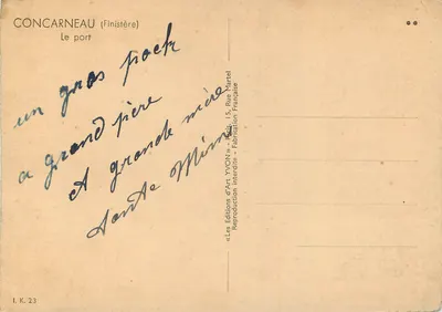 Concarneau (Finistère) — O porto — Edições d'Art YVON — Verso