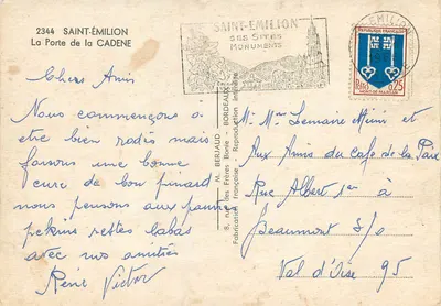Saint-Émilion — La Porte de la Cadène — M. Berjaud — Verso