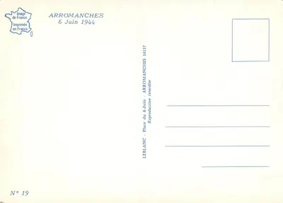 Arromanches — Plaża i miasto — wydawca Leblanc, nr 19 — Rewers