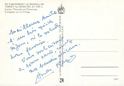Vernet-les-Bains — Estação Termal e Climática — Ed. MAR, n°7501 — Verso